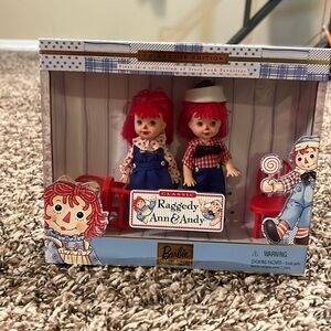 Barbie collectibles Kelly and Tommy dolls as classic Raggedy Ann and Andy NIB